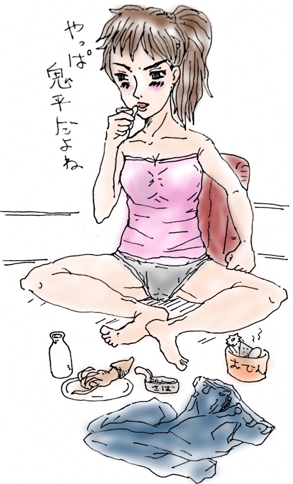 日本酒を飲む女子